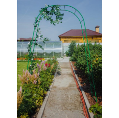 Арка садовая, разборная, 240 × 125 × 36.5 см, металл, зелёная