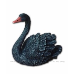 Лебедь средний черный 37х40 (Полистоун)